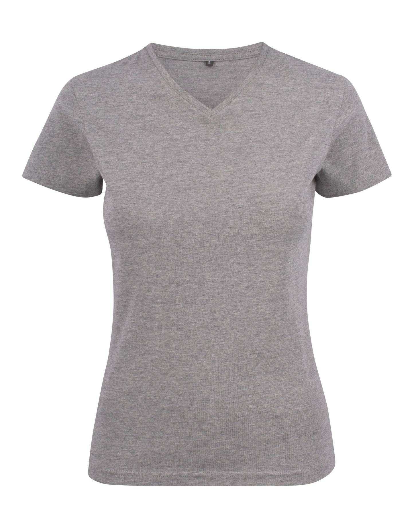 Ladies Heavy V-Neck T-Shirt - Grey Melange