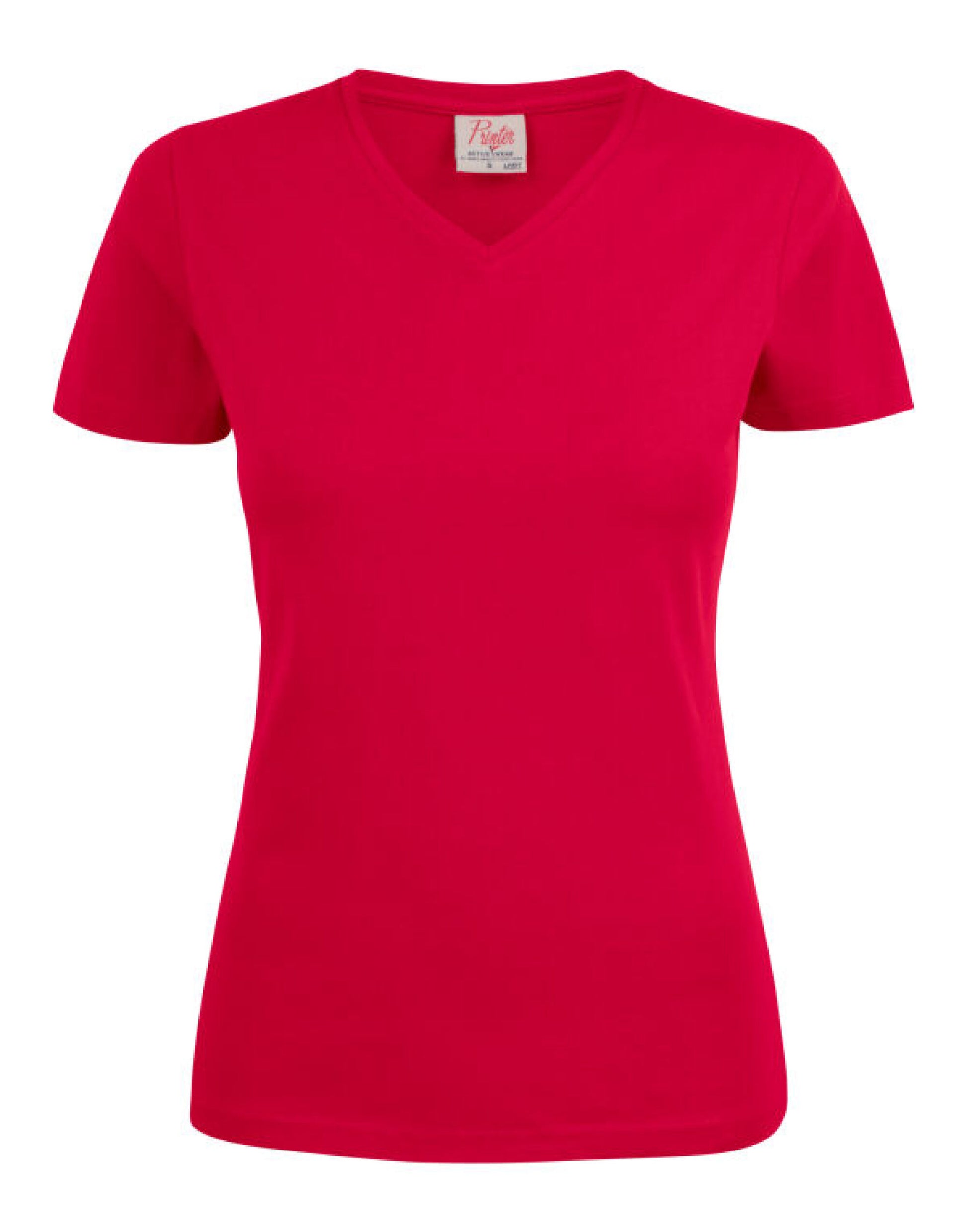 Ladies Heavy V-Neck T-Shirt - Red