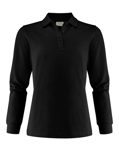 Ladies Surf Pro Long Sleeve Polo - Black