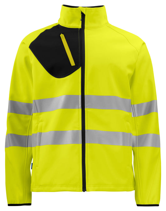 Prio 6432 EN ISO 20471 Class 3/2 Softshell Jacket - Yellow/Black