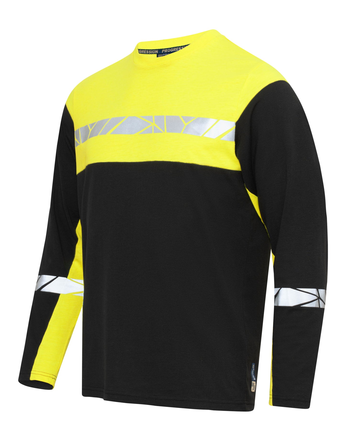 Progression 7002 Long Sleeve T-Shirt - Black/Yellow