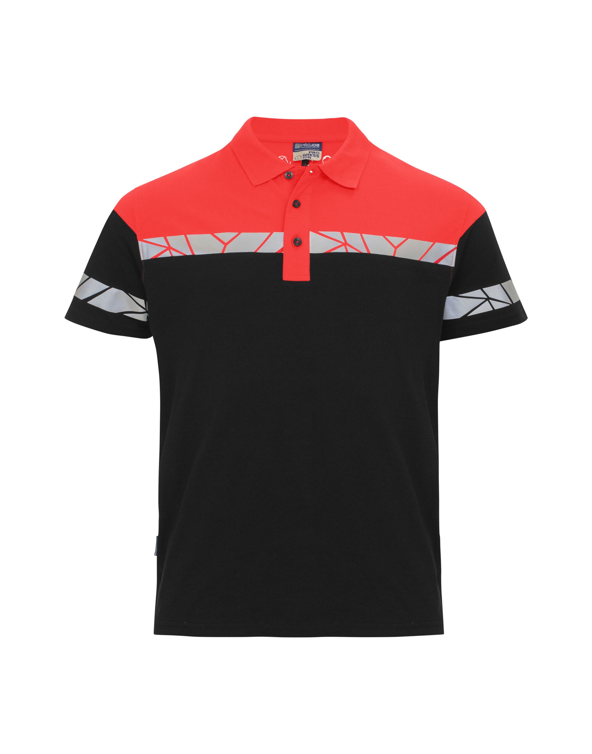 Progression 7003 Pique Polo - Black/Red