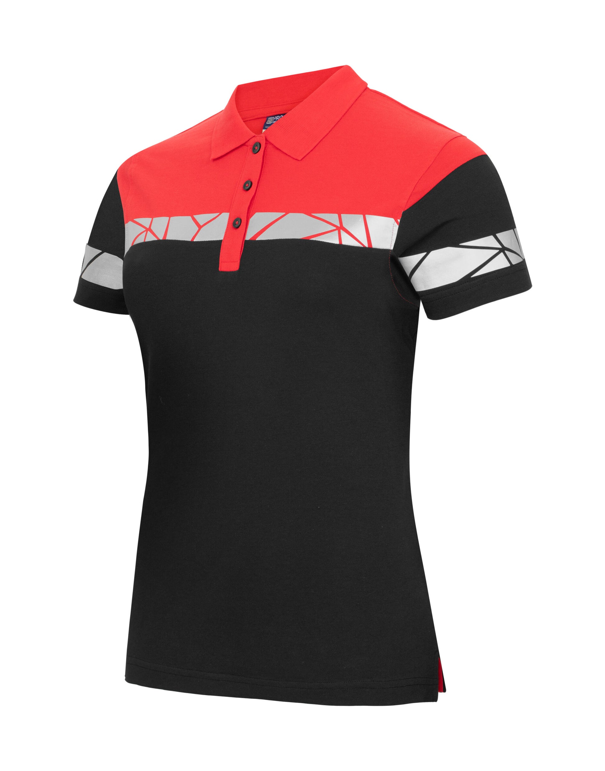 Progression 7006 Ladies Pique - Black/Red