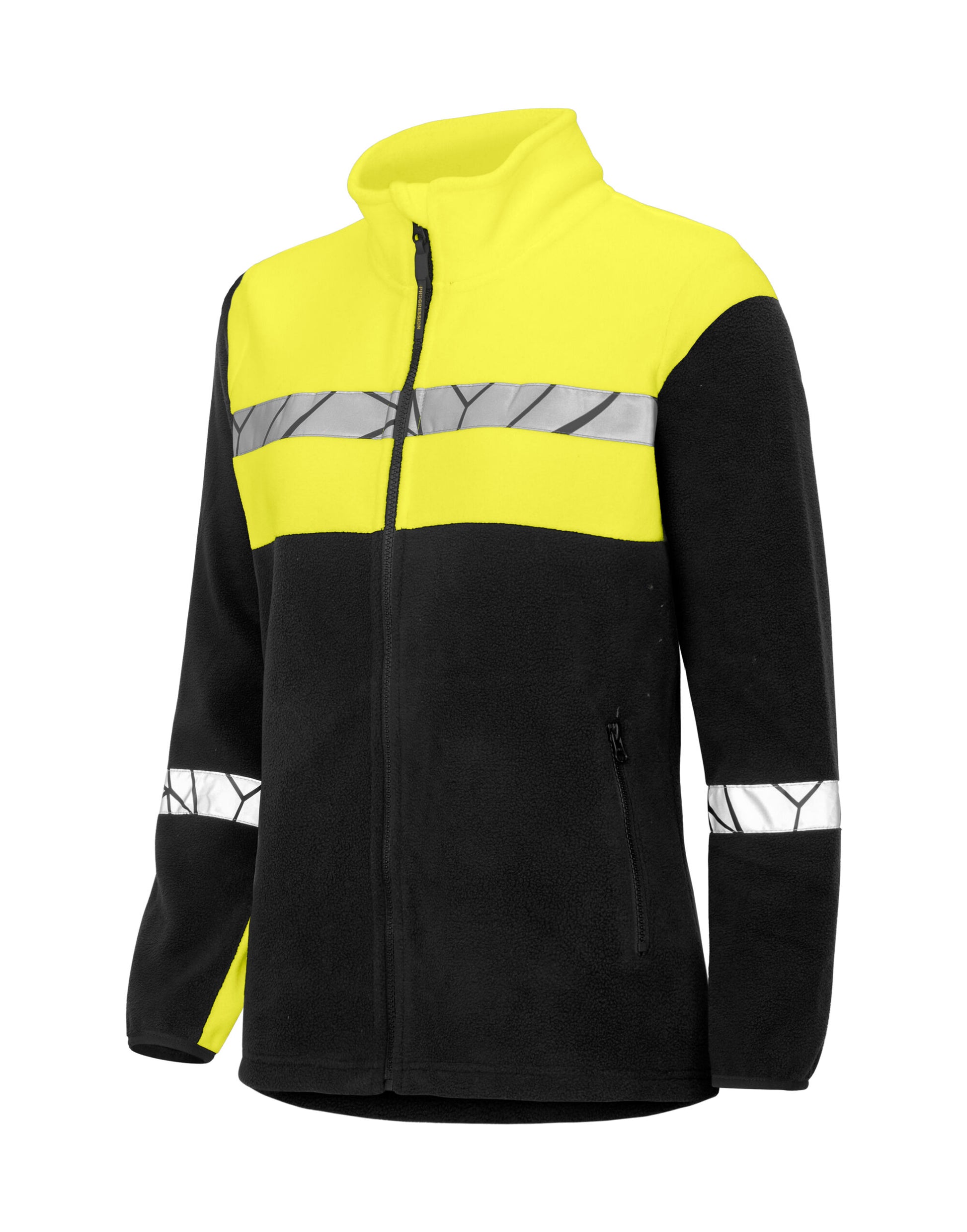 Progression 7301 Ladies Full Zip Fleece - Black/Yellow