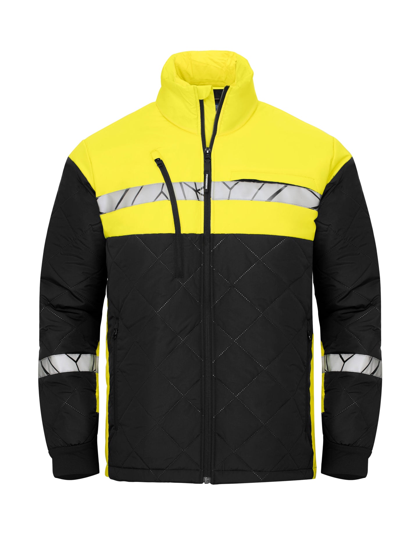 Progression 7404 Light Weight Quilted Jacket - Black/Yellow