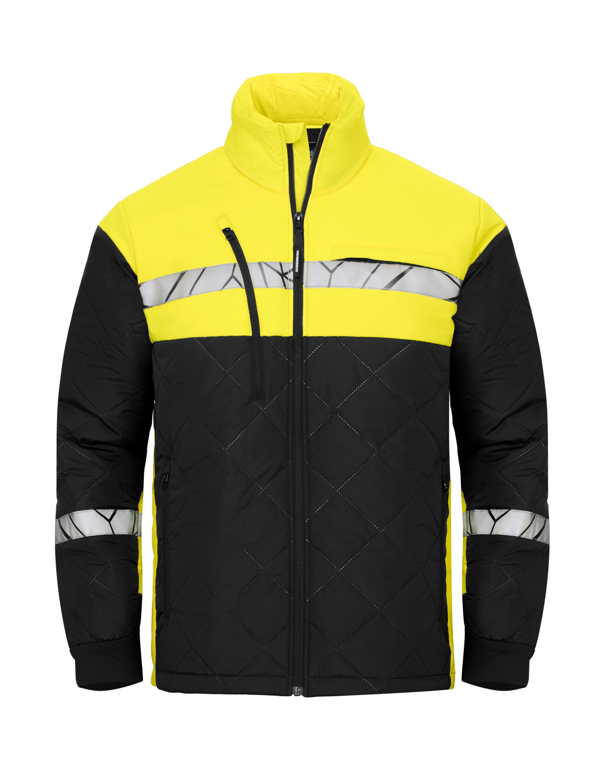 Progression 7404 Light Weight Quilted Jacket - Black/Yellow