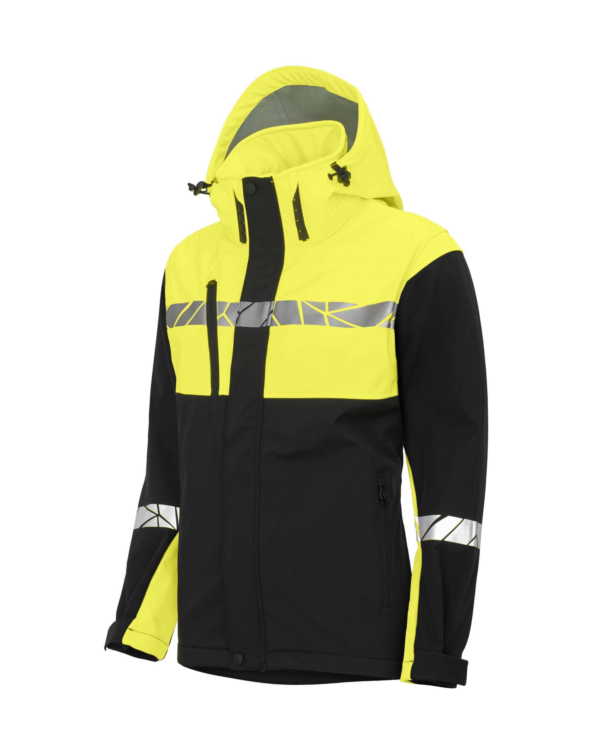 Progression 7417 Ladies Softshell Jacket - Black/Yellow