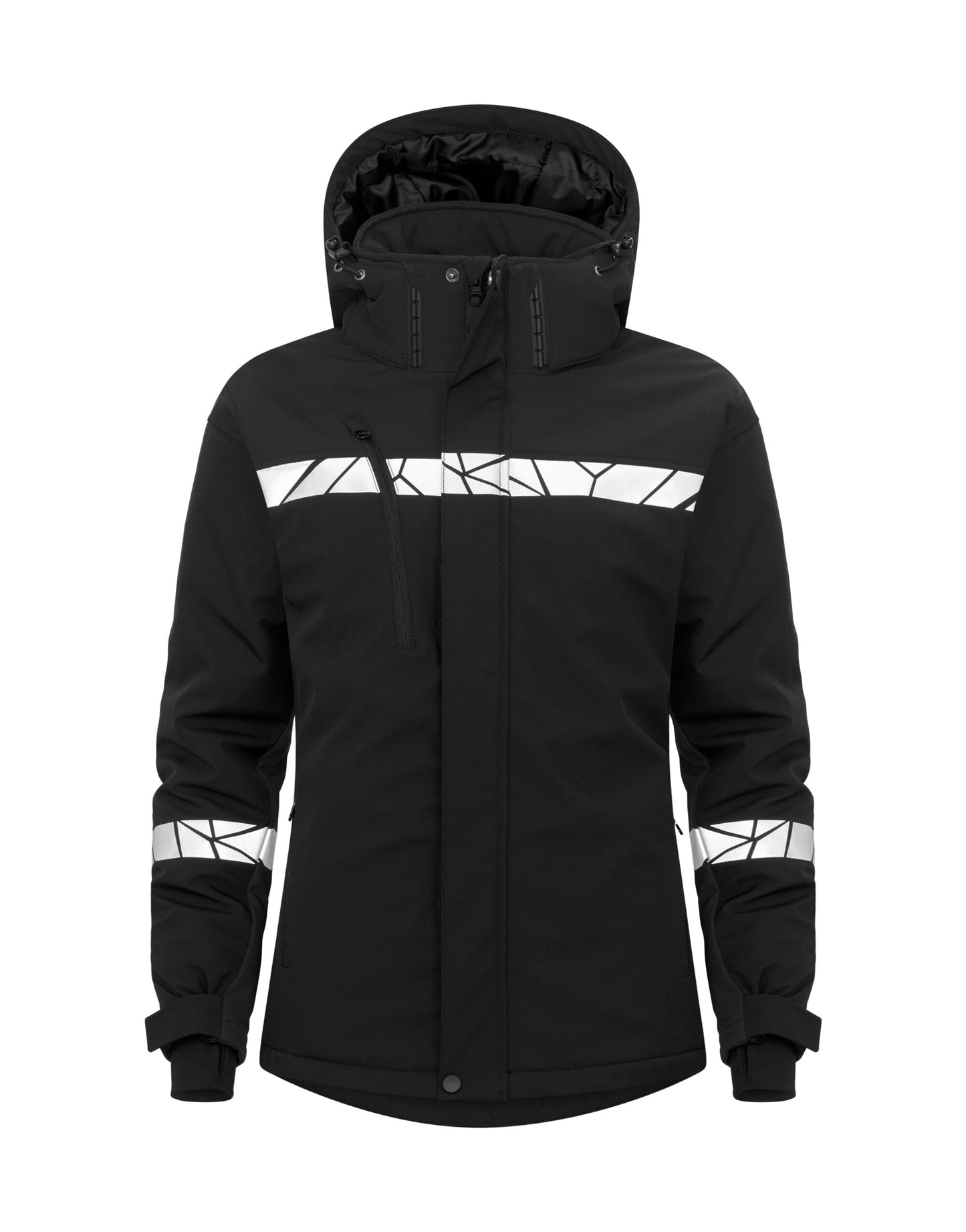 Progression 7418 Ladies Padded Softshell Jacket - Black/Black