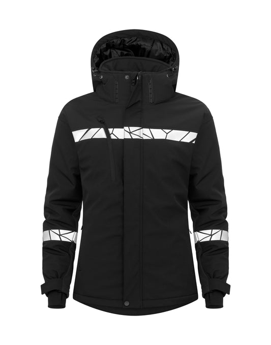 Progression 7418 Ladies Padded Softshell Jacket - Black/Black