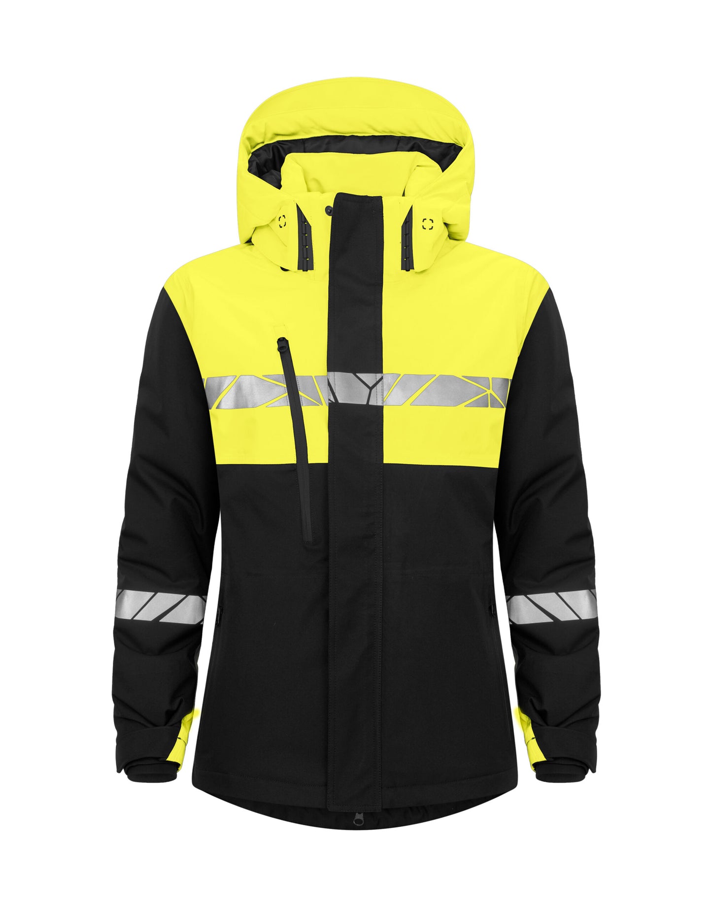 Progression 7420 Ladies Functional Padded Shell Jacket - Black/Yellow