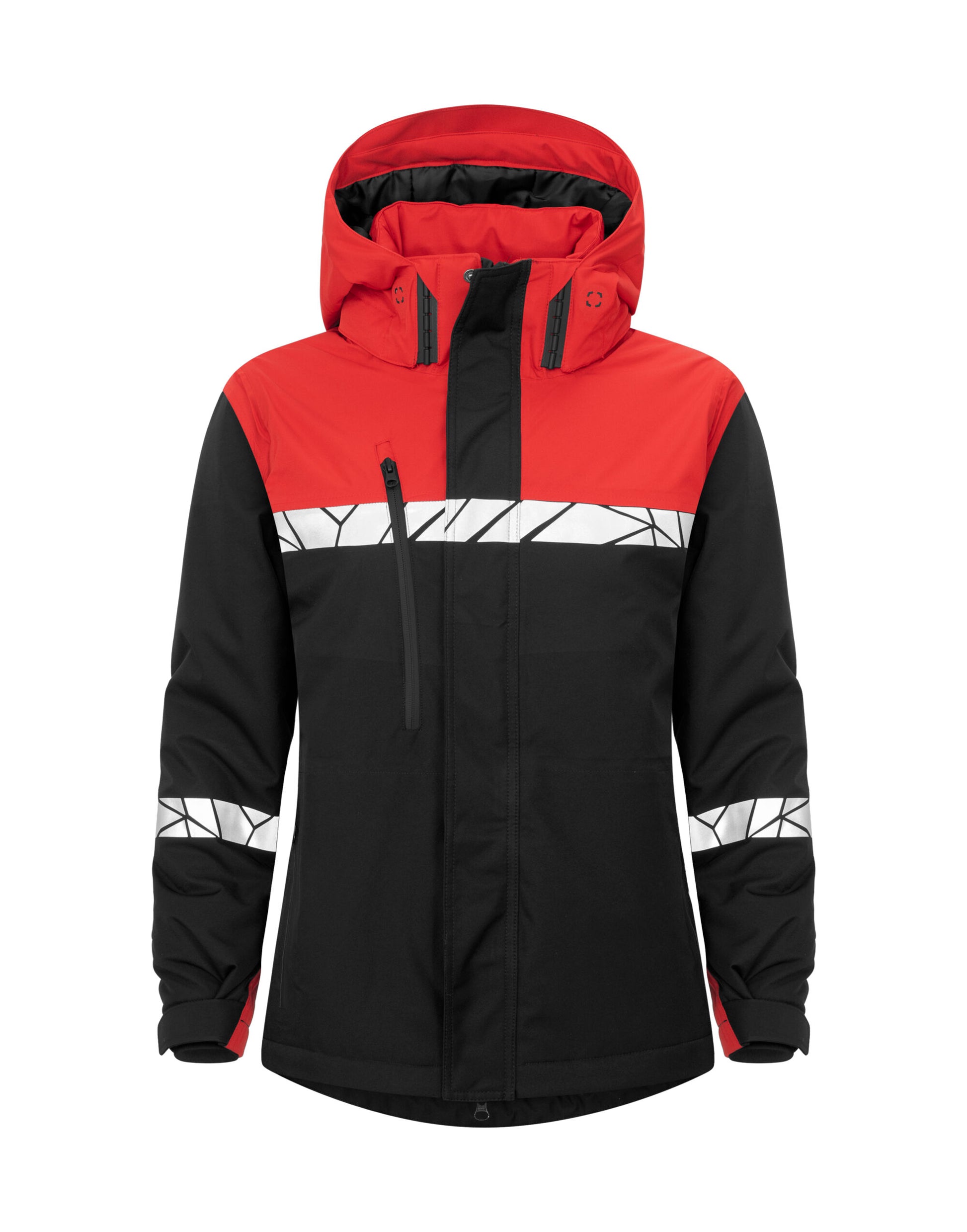Progression 7420 Ladies Functional Padded Shell Jacket - Black/Red