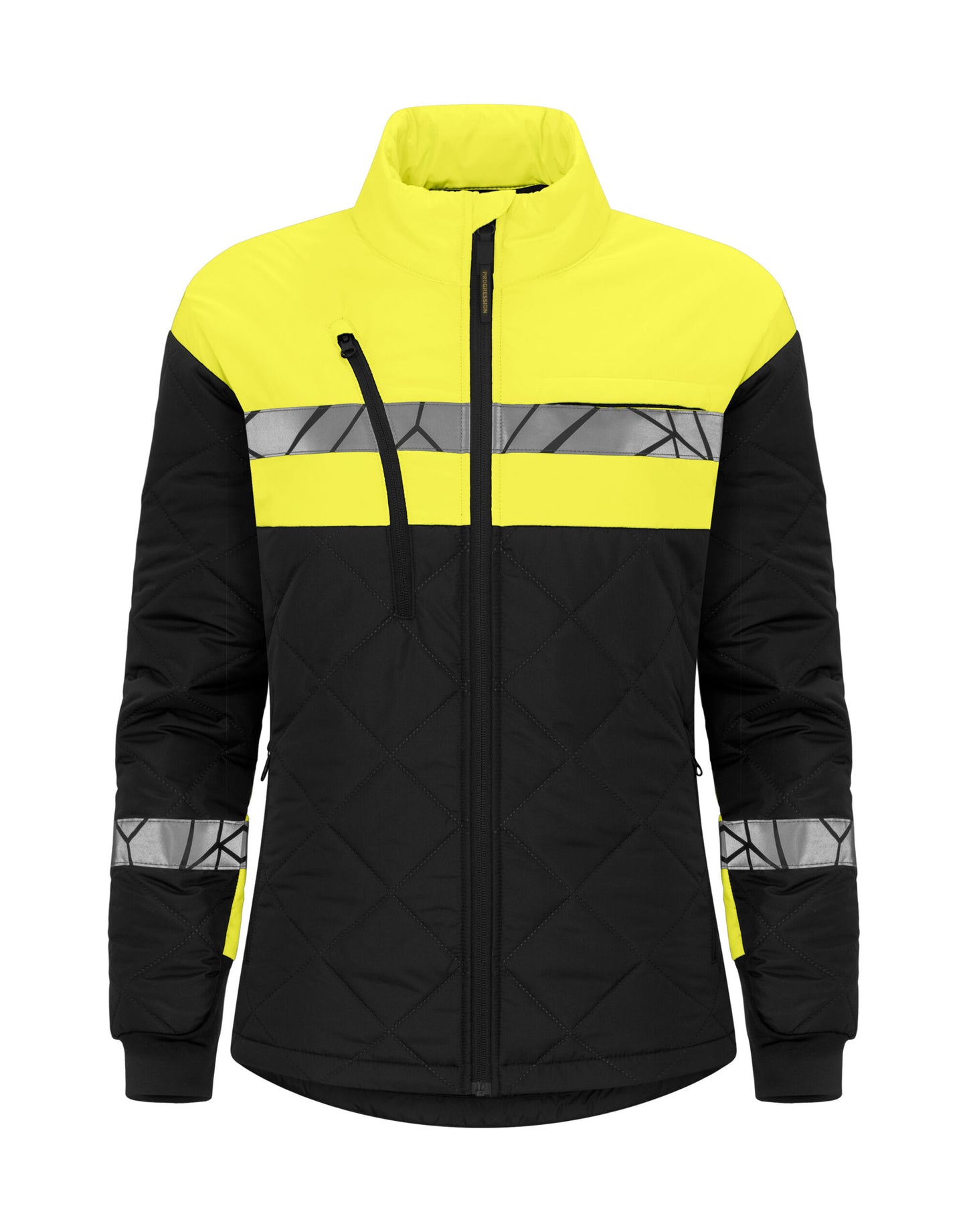 Progression 7421 Ladies Lightweight Quilted Jacket - Black/Yellow