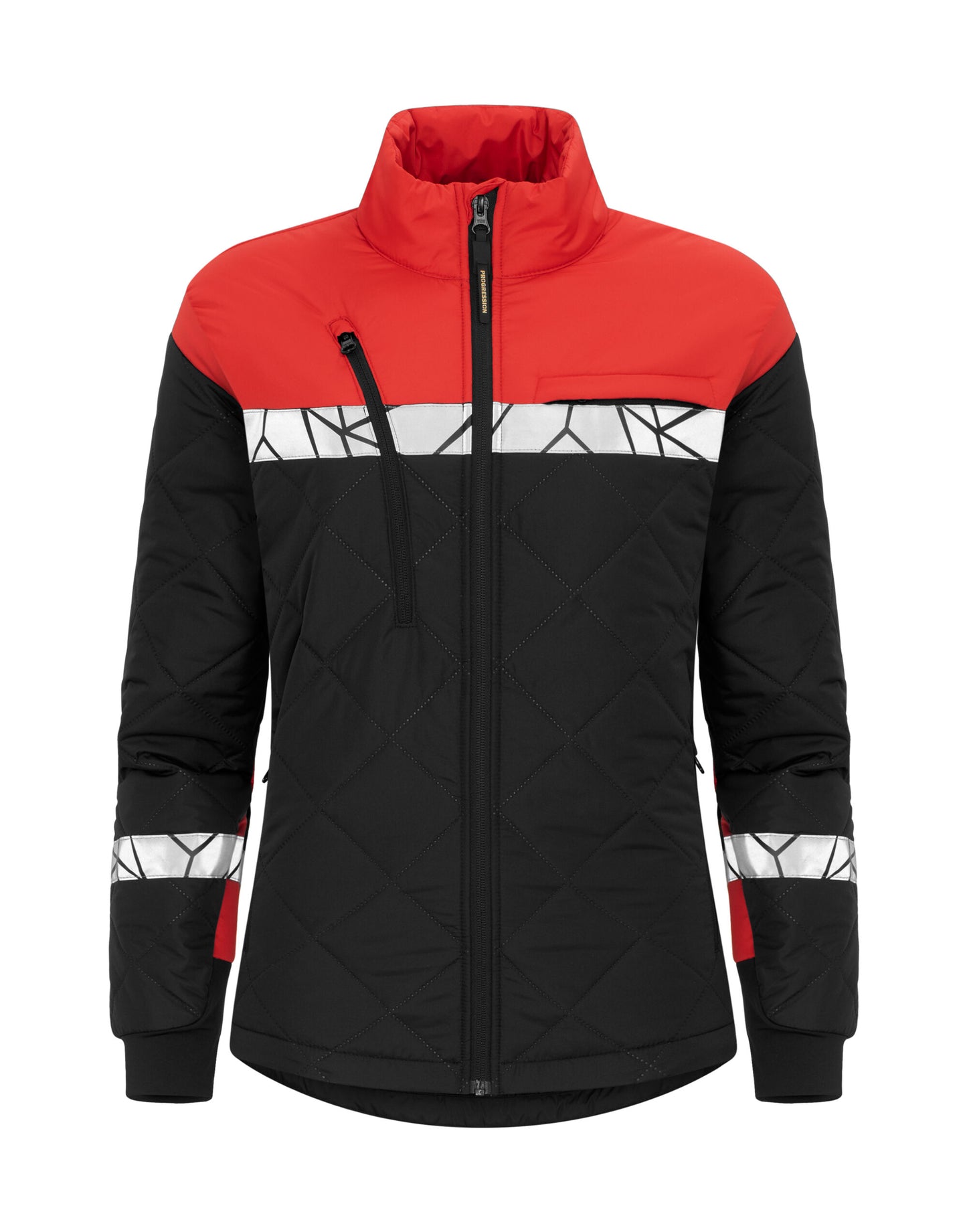 Progression 7421 Ladies Lightweight Quilted Jacket - Black/Red