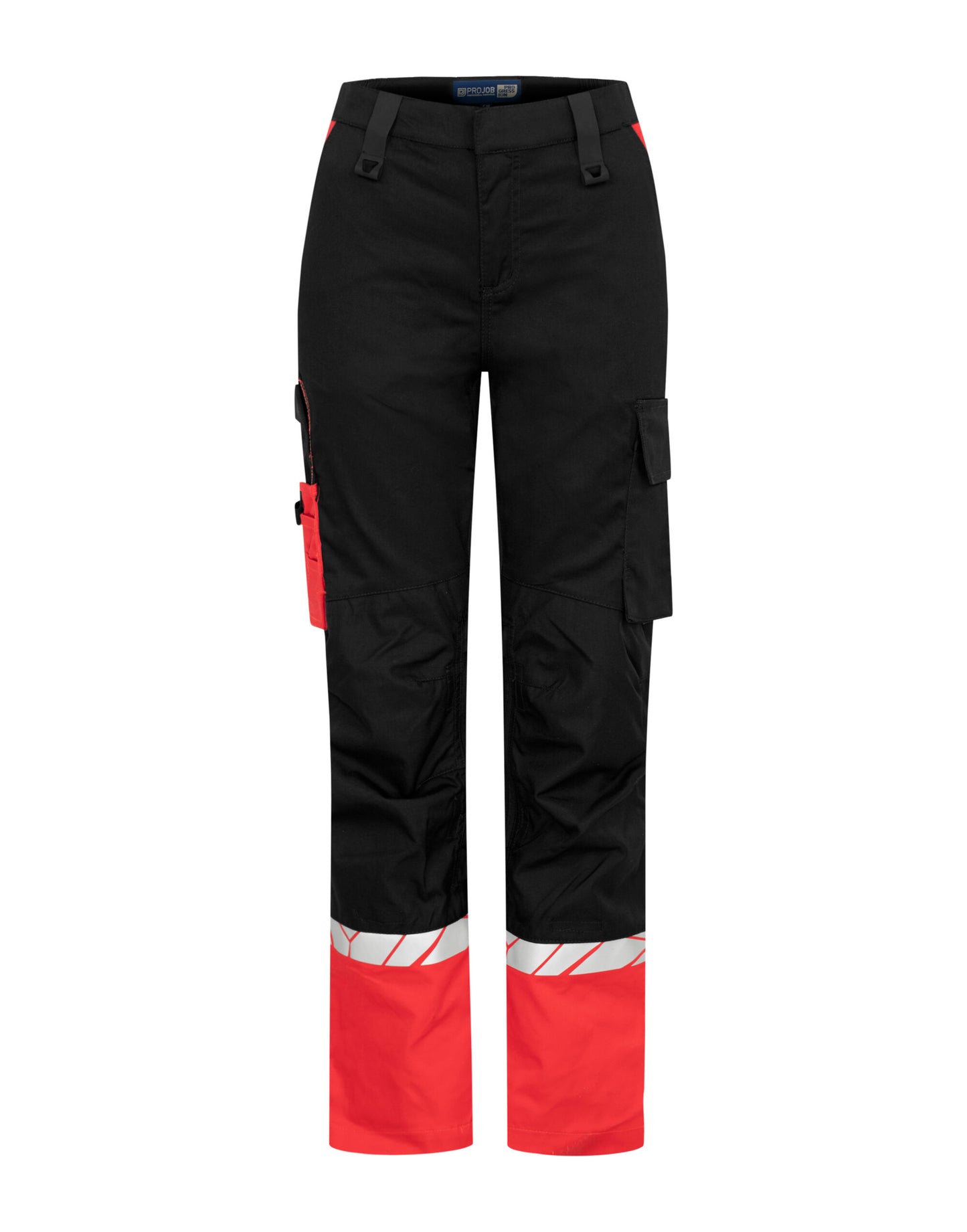 Progression 7512 Ladies Workpant Knee Protection - Black/Red