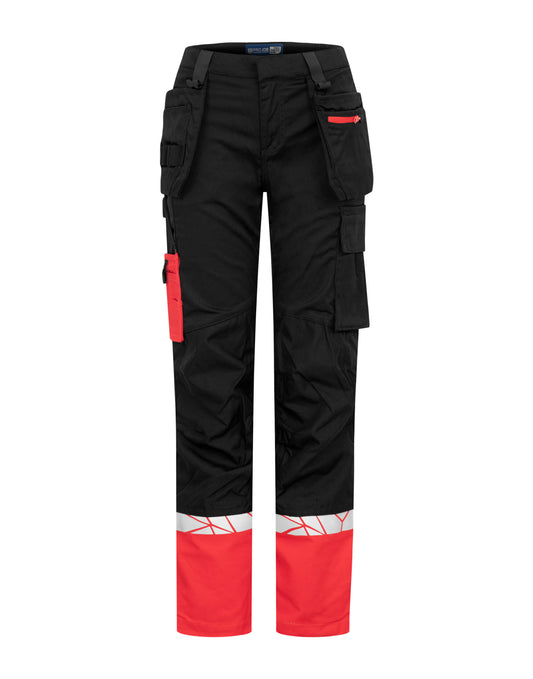 Progression 7513 Ladies Workpant Holster Pocket - Black/Red