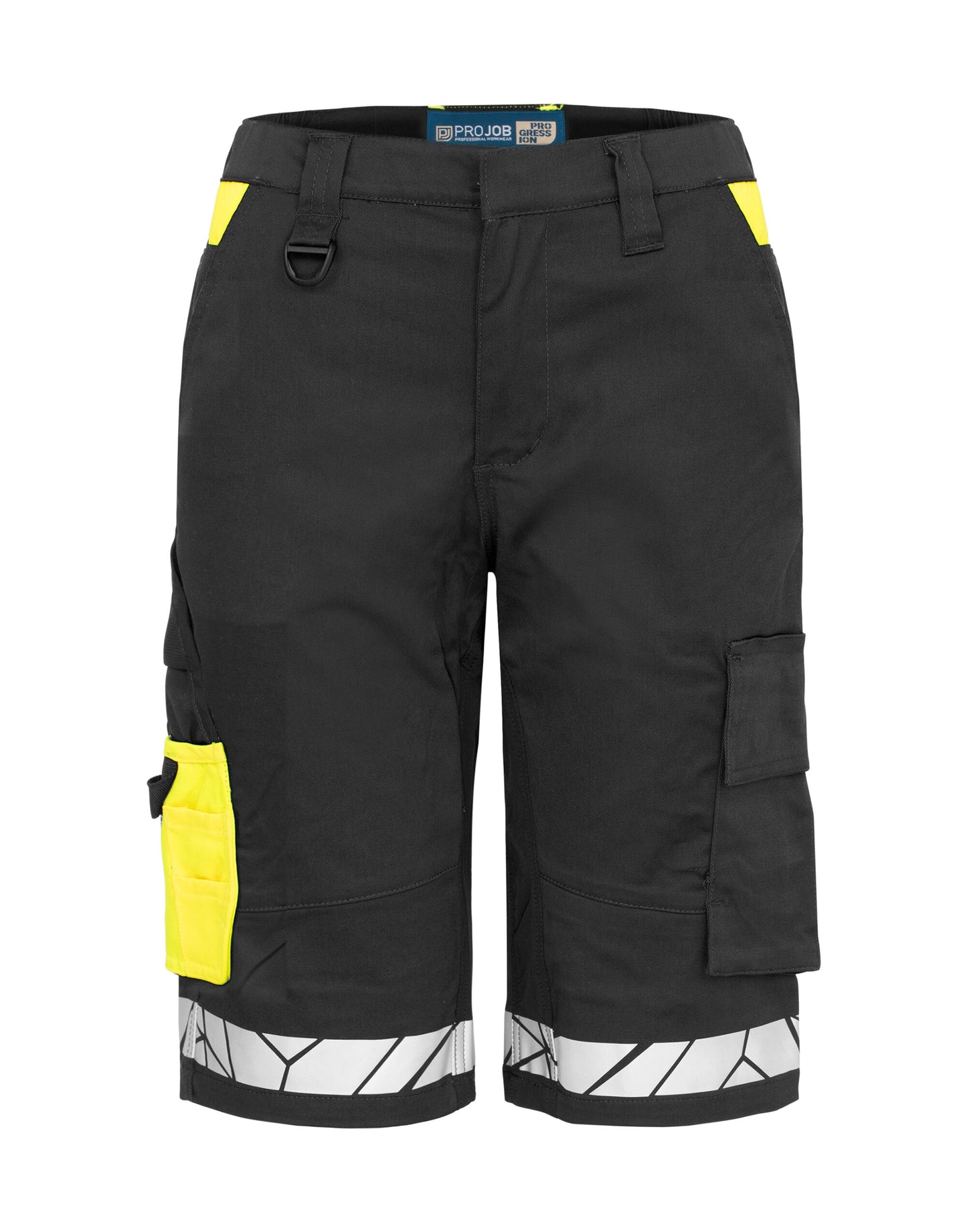 Progression 7514 Ladies Work Shorts - Black/Yellow