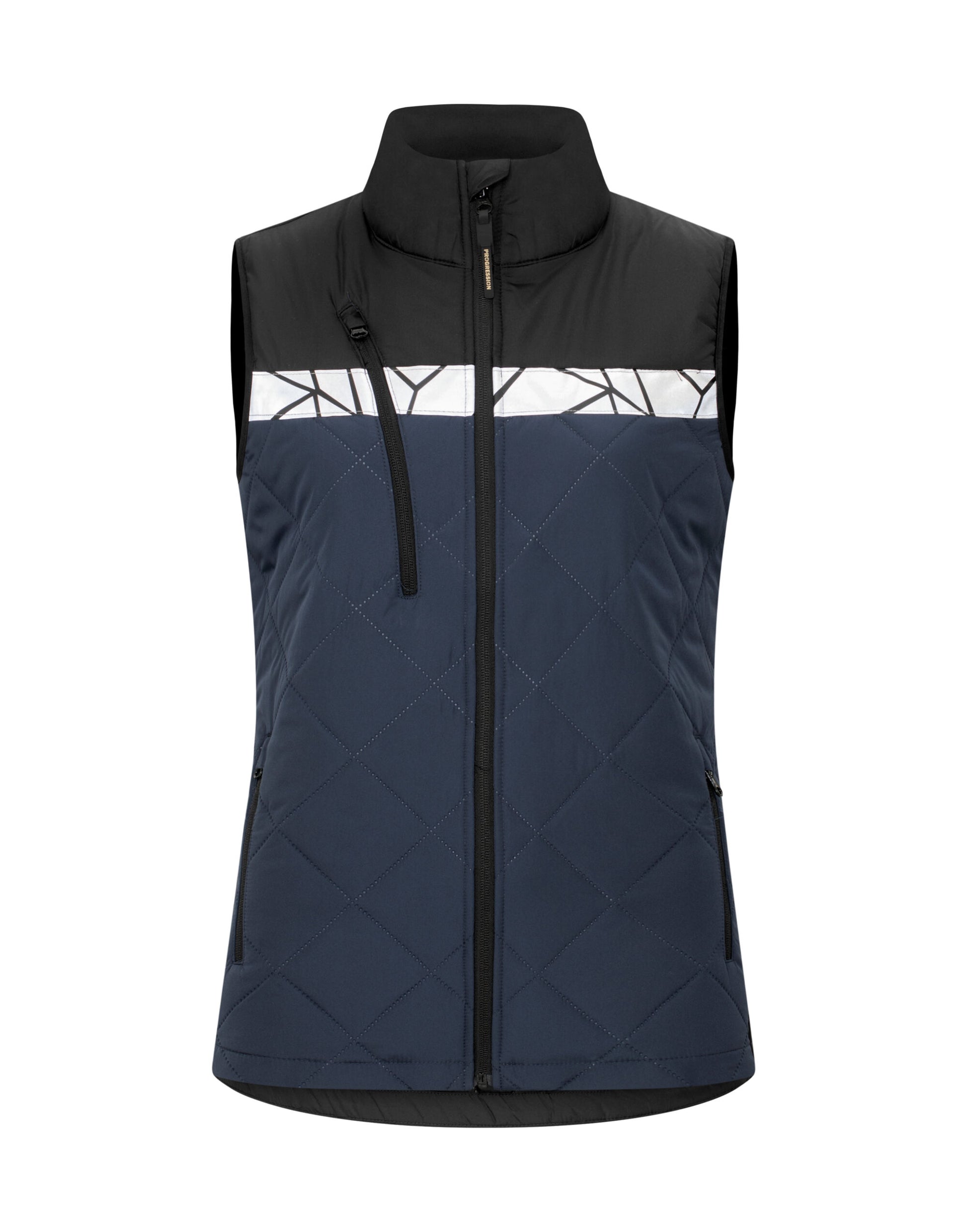 Progression 7701 Ladies Quilted Vest - Navy/Black
