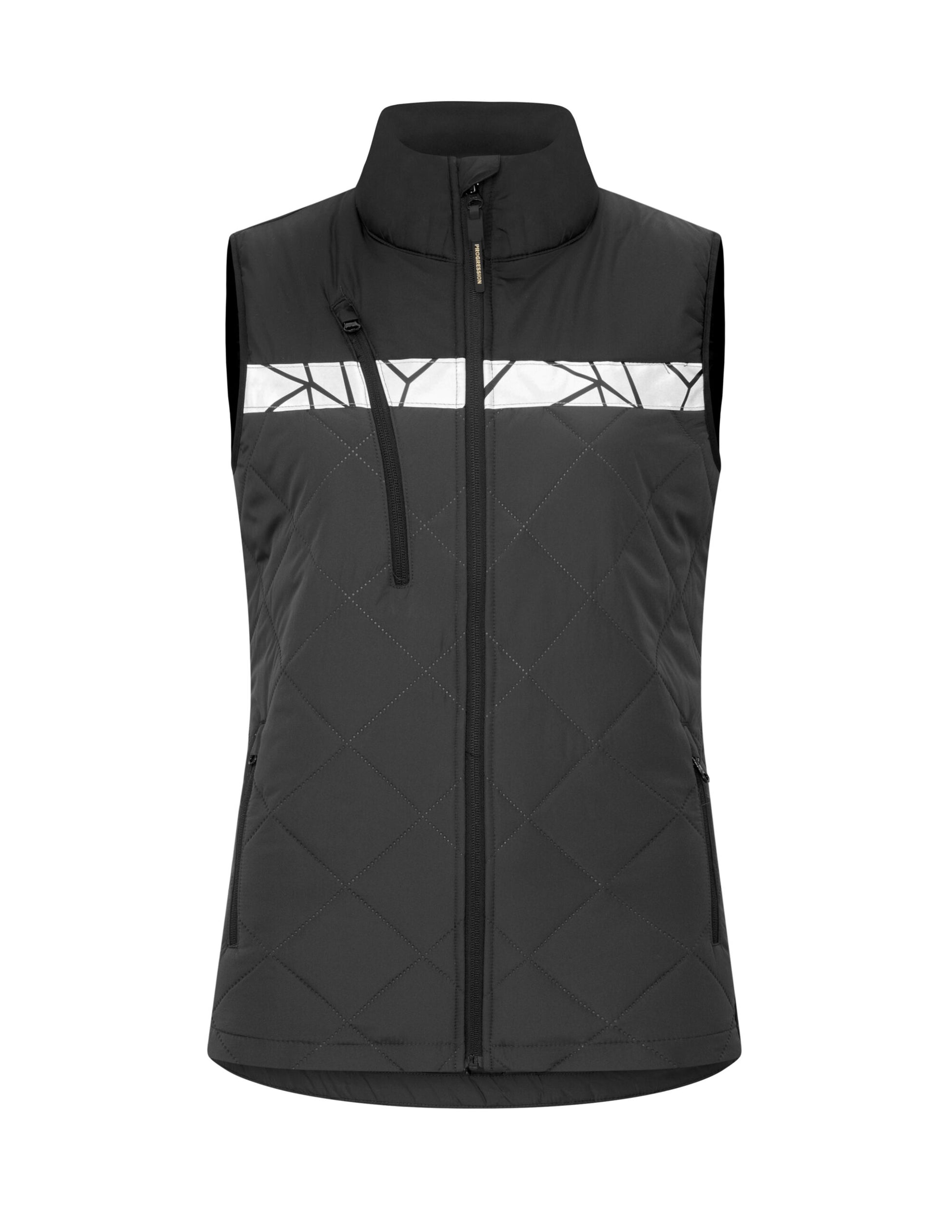 Progression 7701 Ladies Quilted Vest - Grey/Black