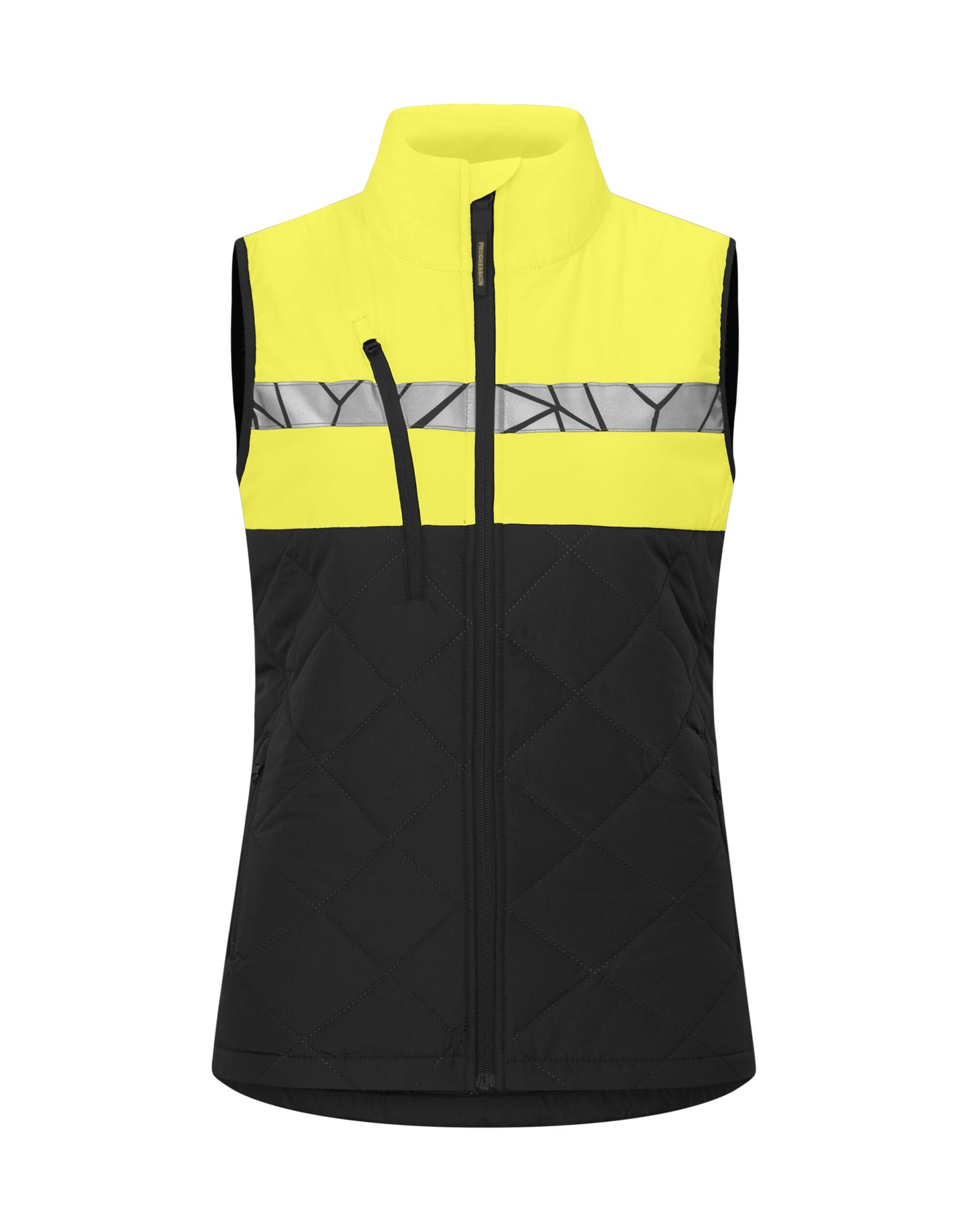 Progression 7701 Ladies Quilted Vest - Black/Yellow