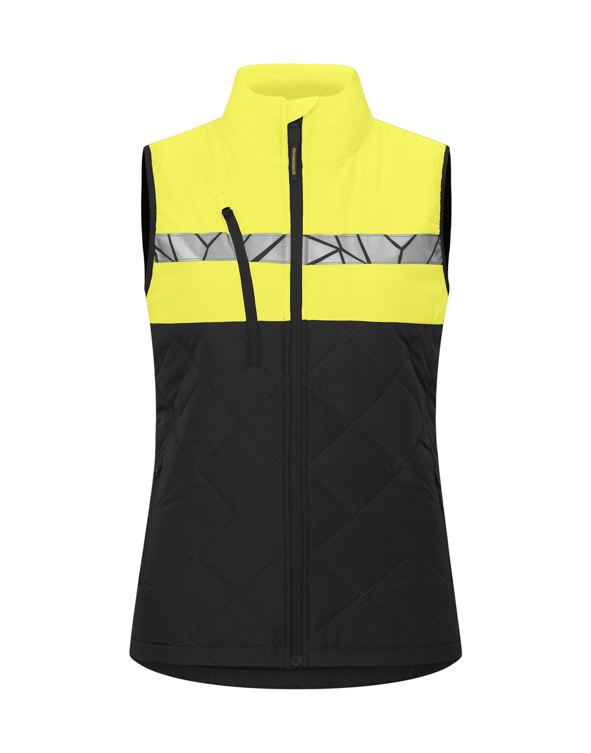 Progression 7701 Ladies Quilted Vest - Black/Yellow