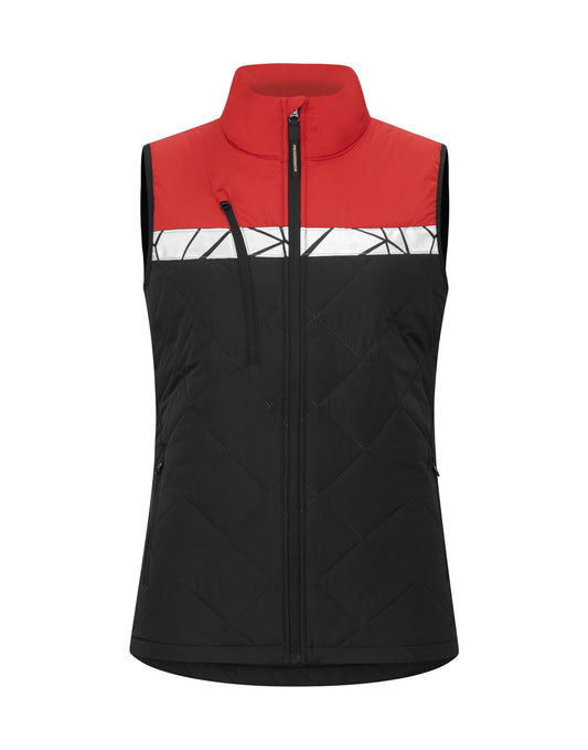 Progression 7701 Ladies Quilted Vest - Black/Red