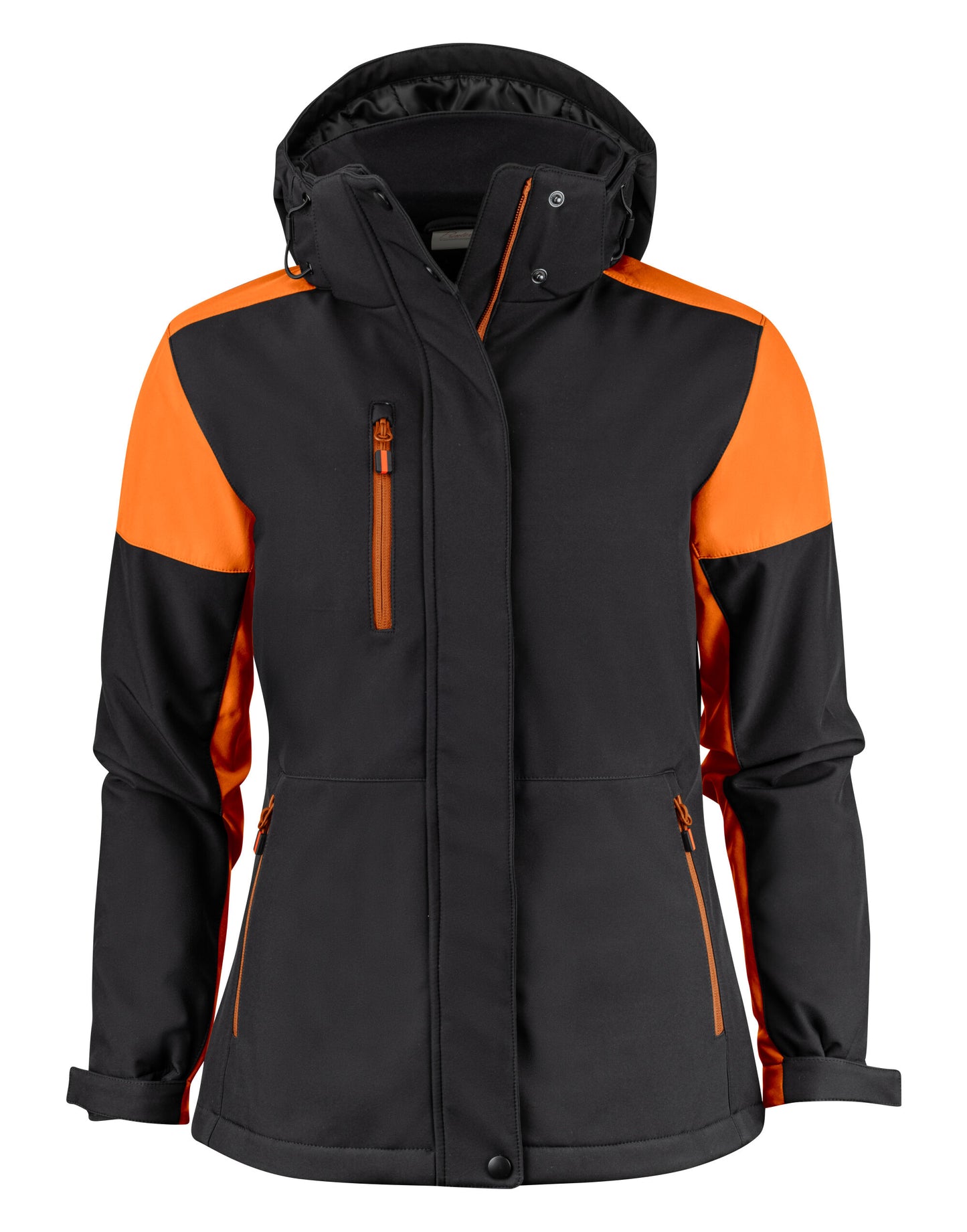 Ladies Padded Softshell - Black/Orange