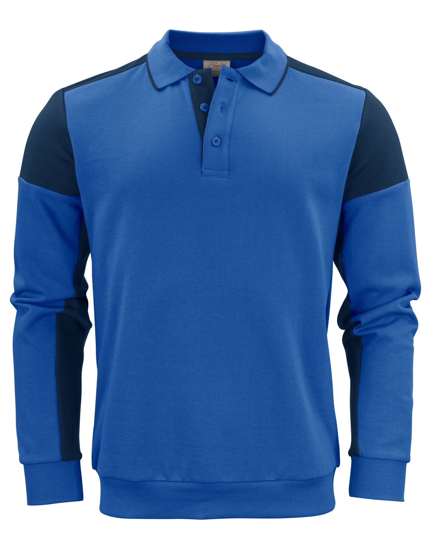 Long Sleeve Polo Sweatshirt - Cobalt/Navy