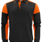 Long Sleeve Polo Sweatshirt - Black/Orange
