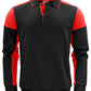 Long Sleeve Polo Sweatshirt - Black/Red