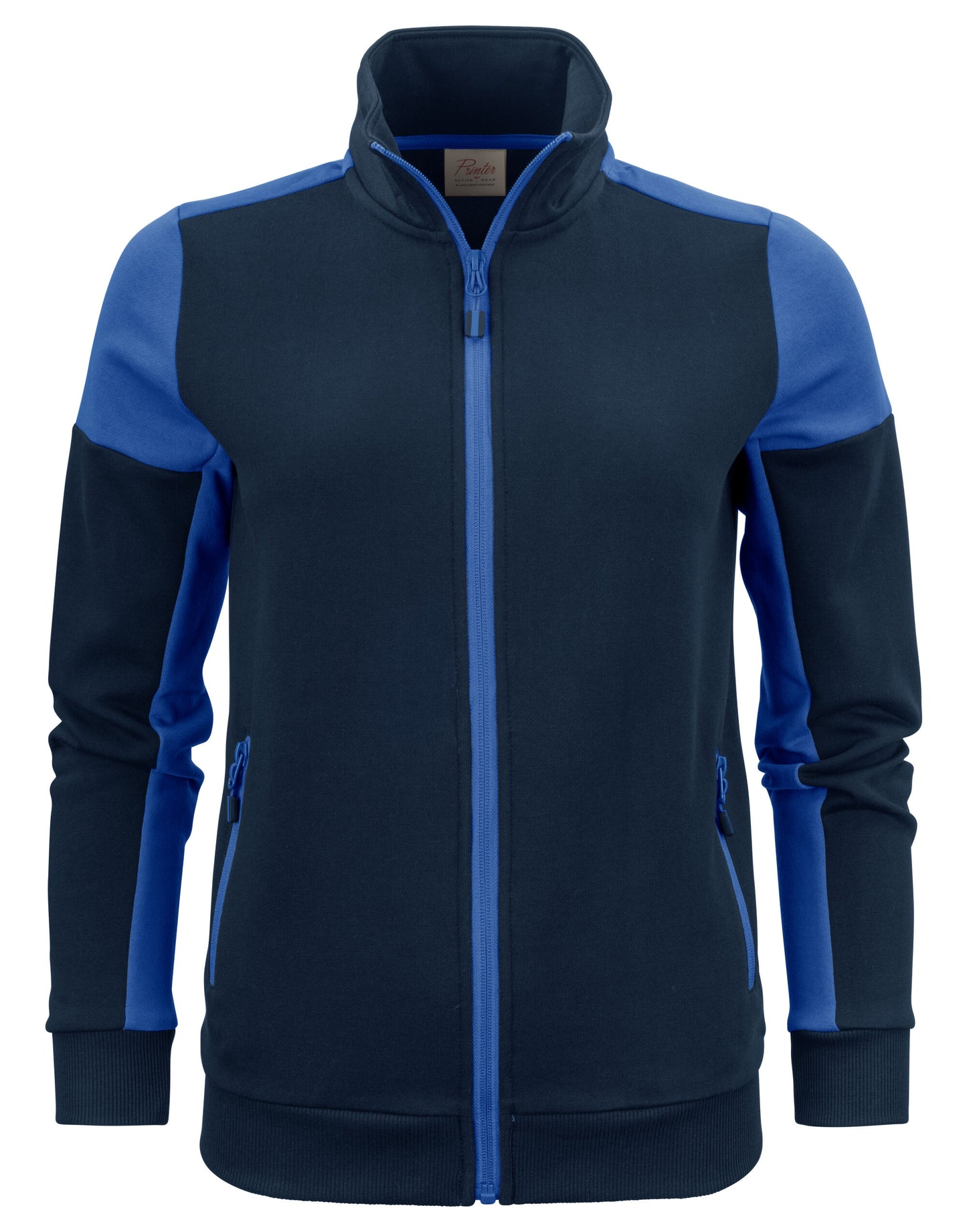 Ladies Full Zip Sweatshirt - Navy/Cobalt