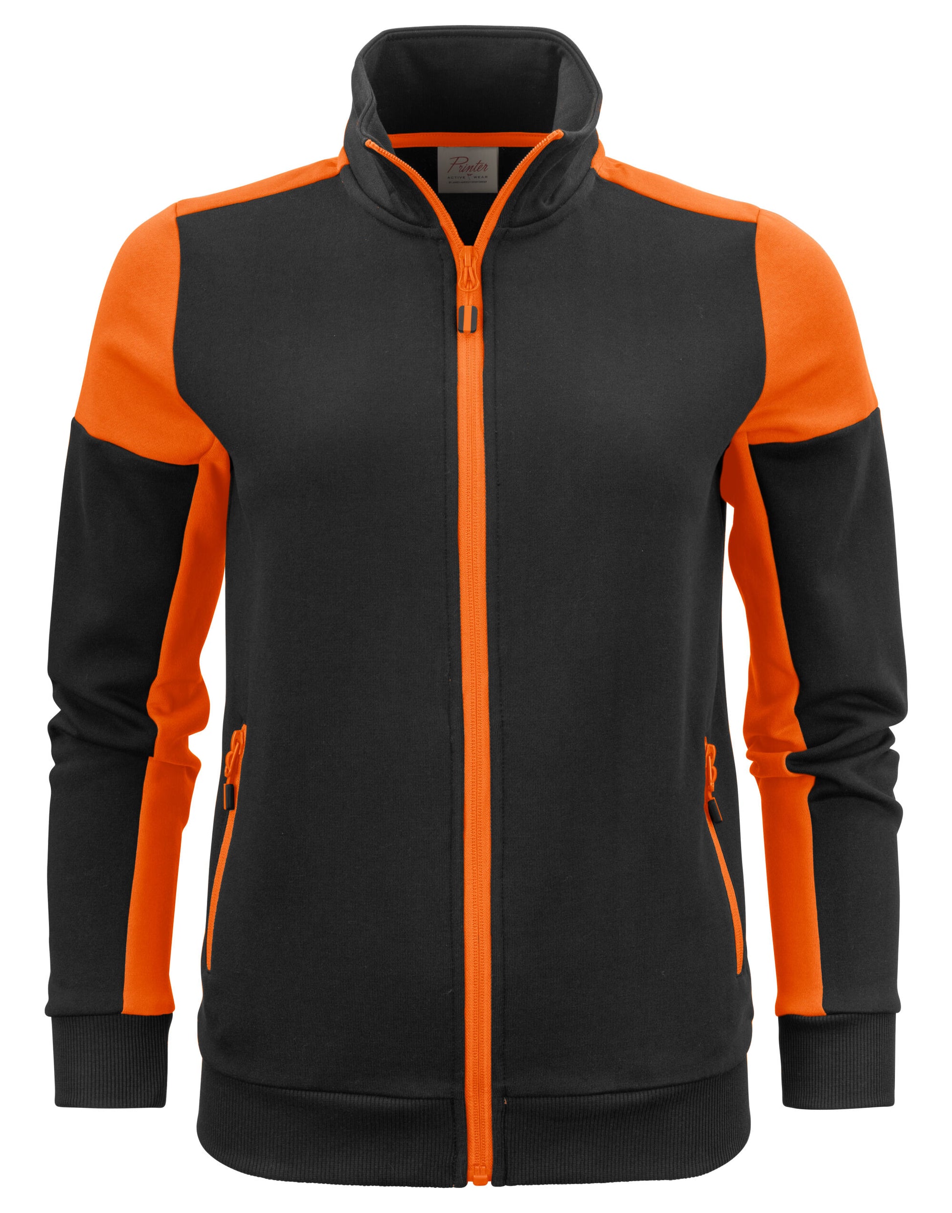 Ladies Full Zip Sweatshirt - Black/Orange
