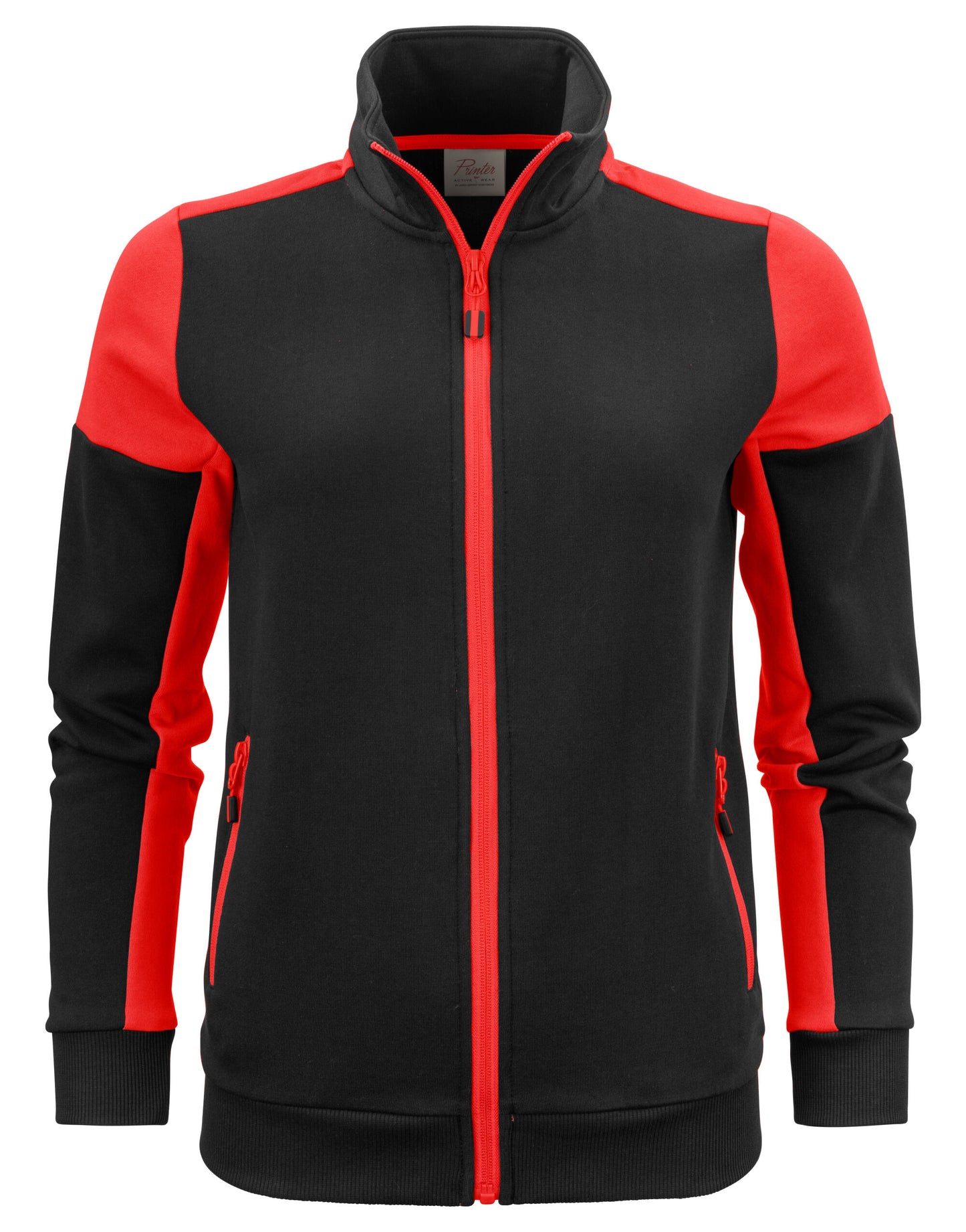 Ladies Full Zip Sweatshirt - Black/Red