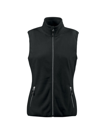Ladies Sideflip Fleece Vest - Black