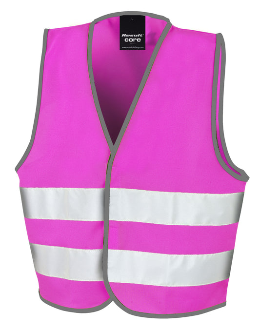 Junior Enhanced Visibility Vest - Fluorescent Pink