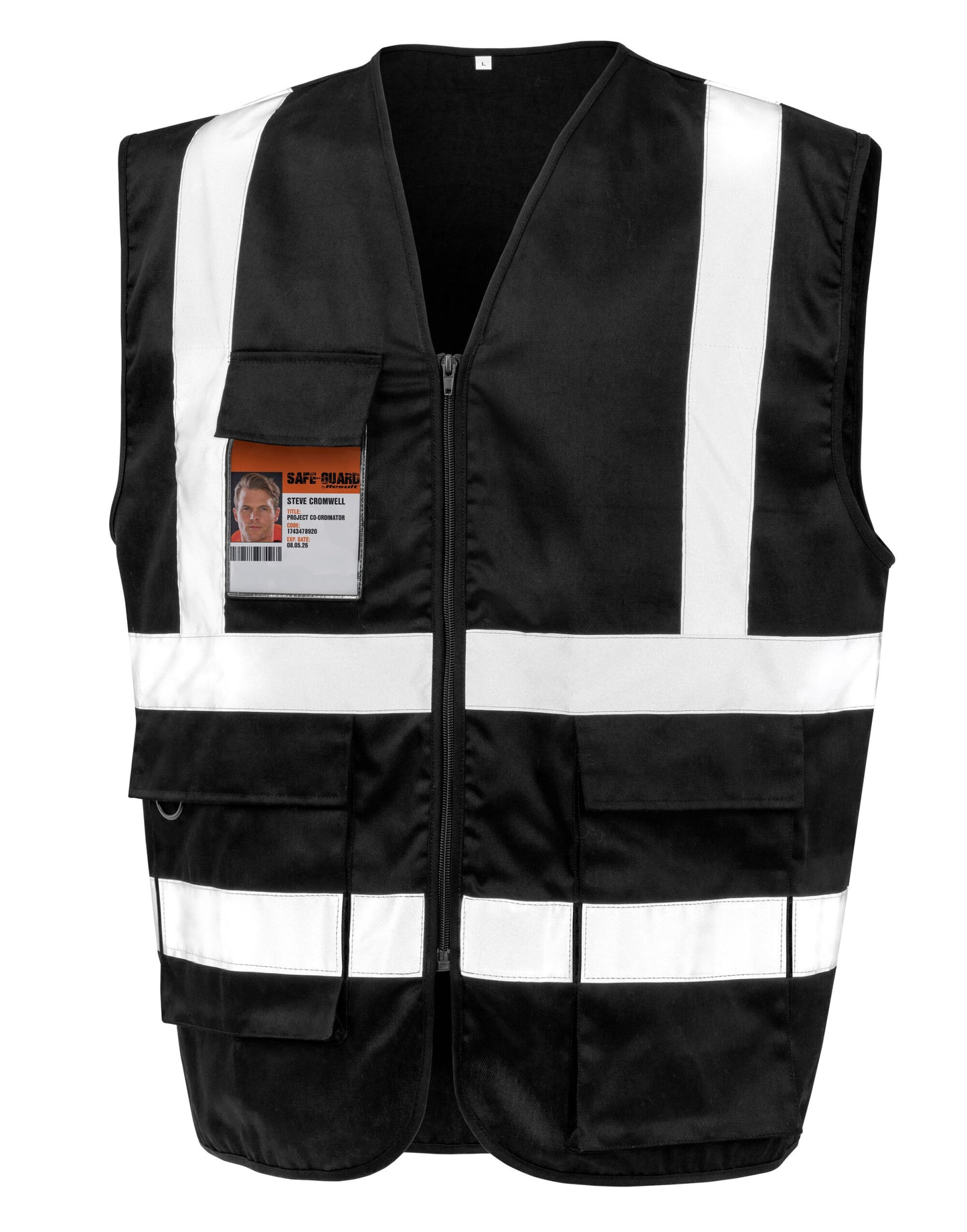 Heavy Duty Polycotton Security Vest - Black