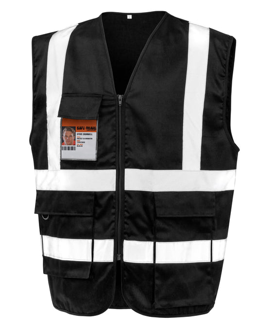 Heavy Duty Polycotton Security Vest - Black