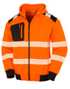 Recycled Zipped Safety Hoody - Fluoresent Orange