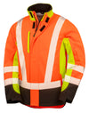 3-layer Printable 3-Tone Safety Softshell - Fluor Yellow/Fluor Orange/Black