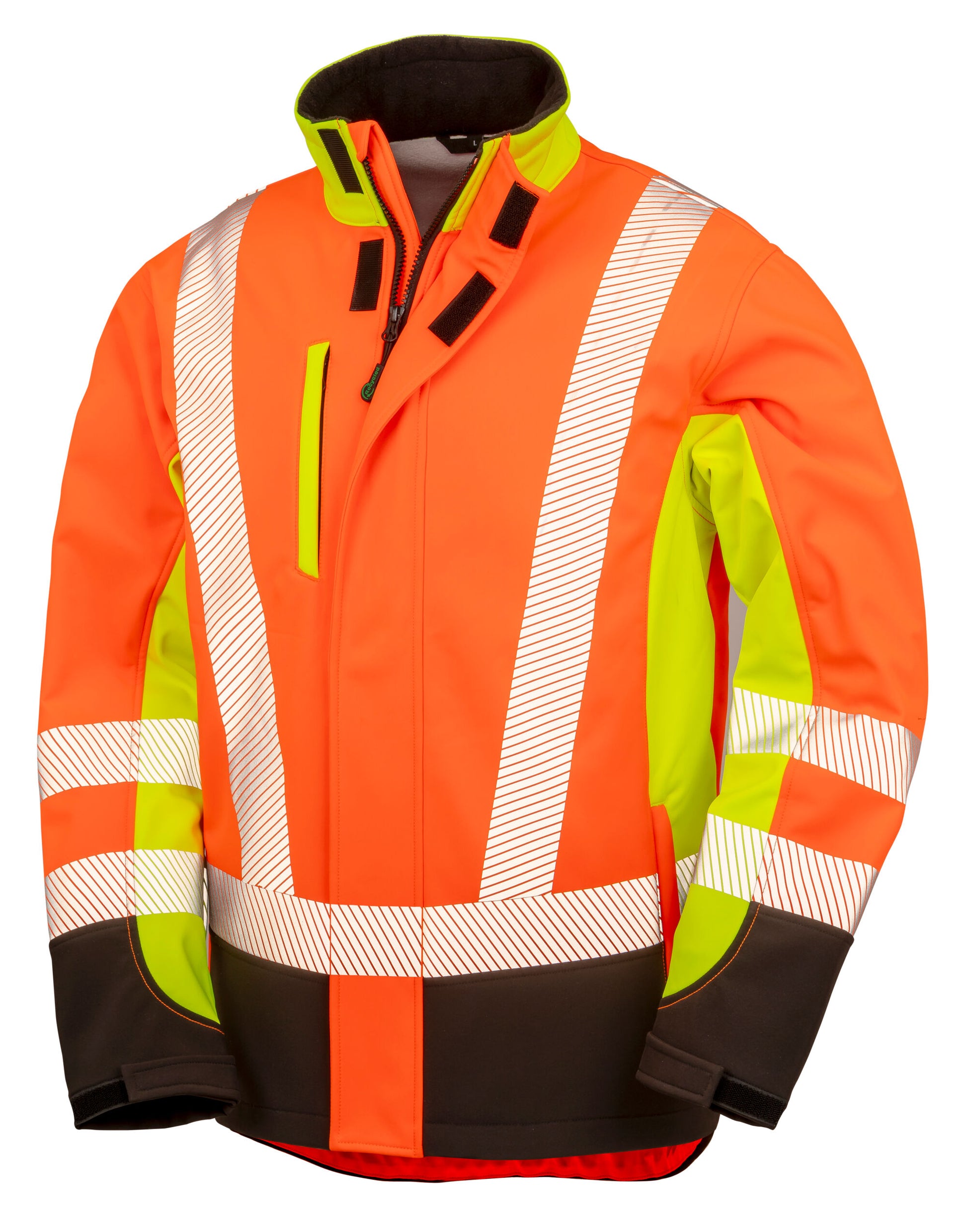 3-layer Printable 3-Tone Safety Softshell - Fluor Yellow/Fluor Orange/Black
