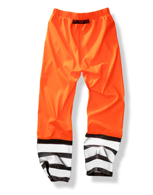 Heavy Duty Prism PU Safe & Dry Trouser With Recycled Backing - Fluorescent Orange/Black