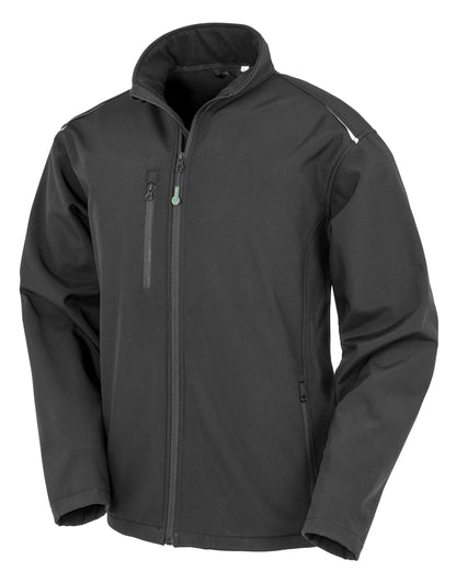 Recycled 3-Layer Printable Softshell Jacket - Black