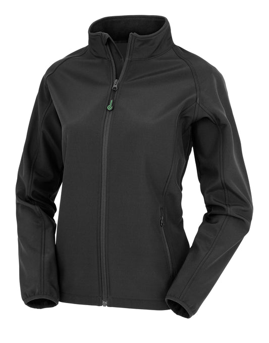 Ladies' Recycled 2-Layer Printable Softshell - Black