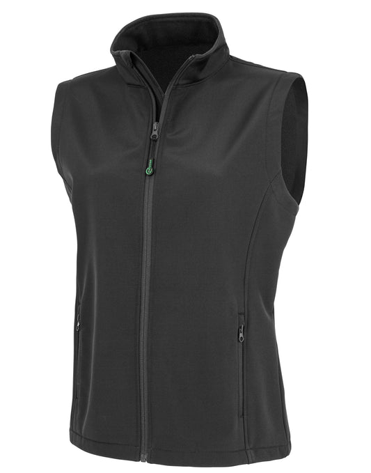 Ladies' Recycled 2-Layer Printable Softshell Bodywarmer - Black
