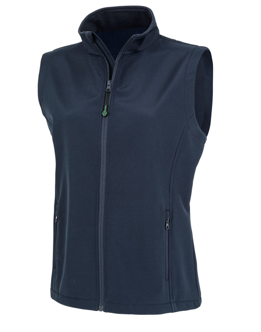 Ladies' Recycled 2-Layer Printable Softshell Bodywarmer - Navy