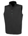 Men's Recycled 2-Layer Printable Softshell Bodywarmer - Black