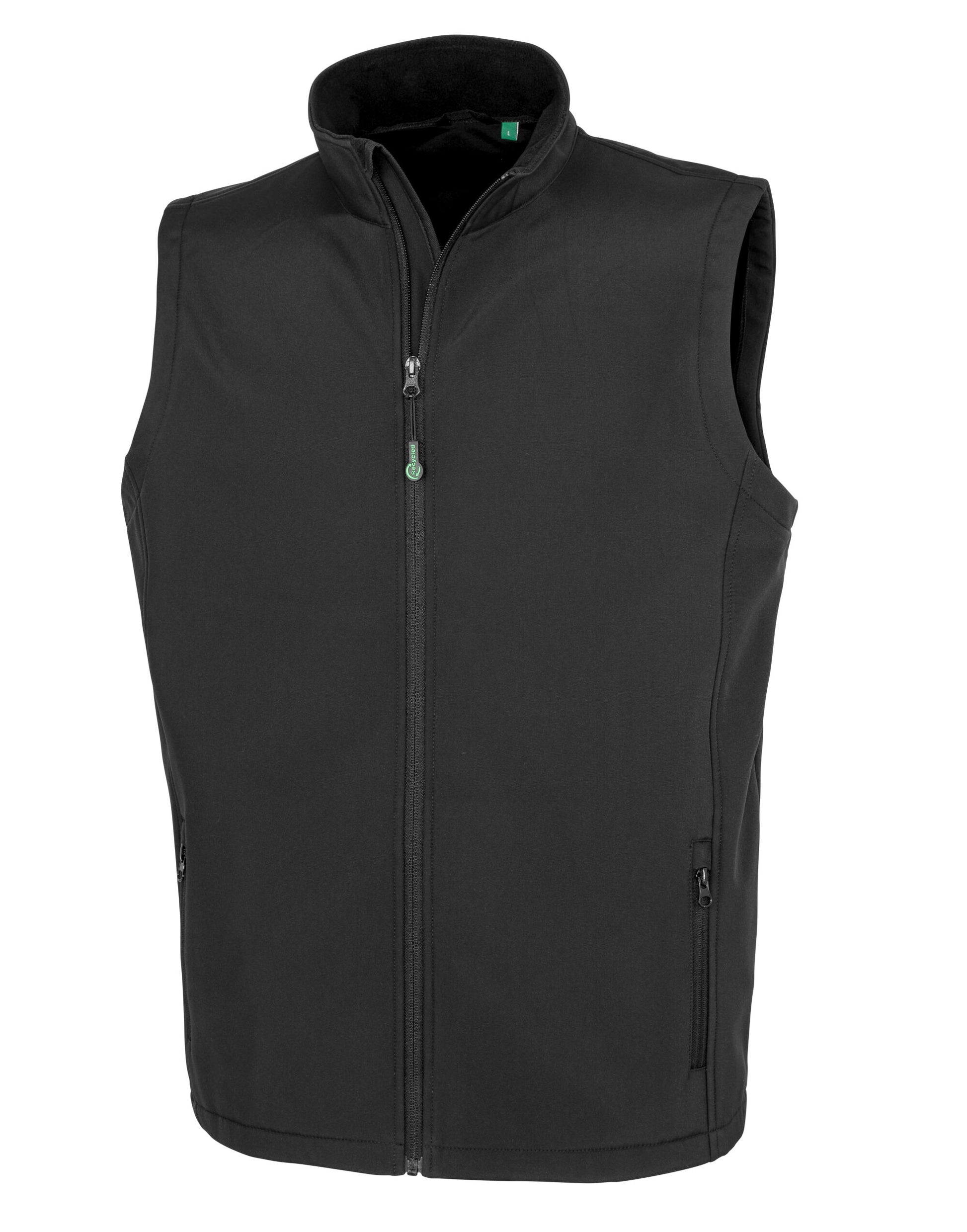 Men's Recycled 2-Layer Printable Softshell Bodywarmer - Black