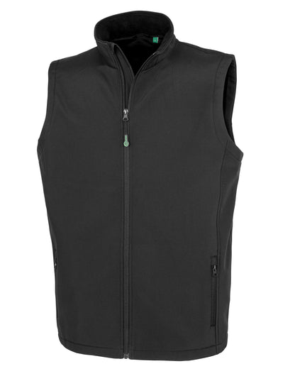 Men's Recycled 2-Layer Printable Softshell Bodywarmer - Black