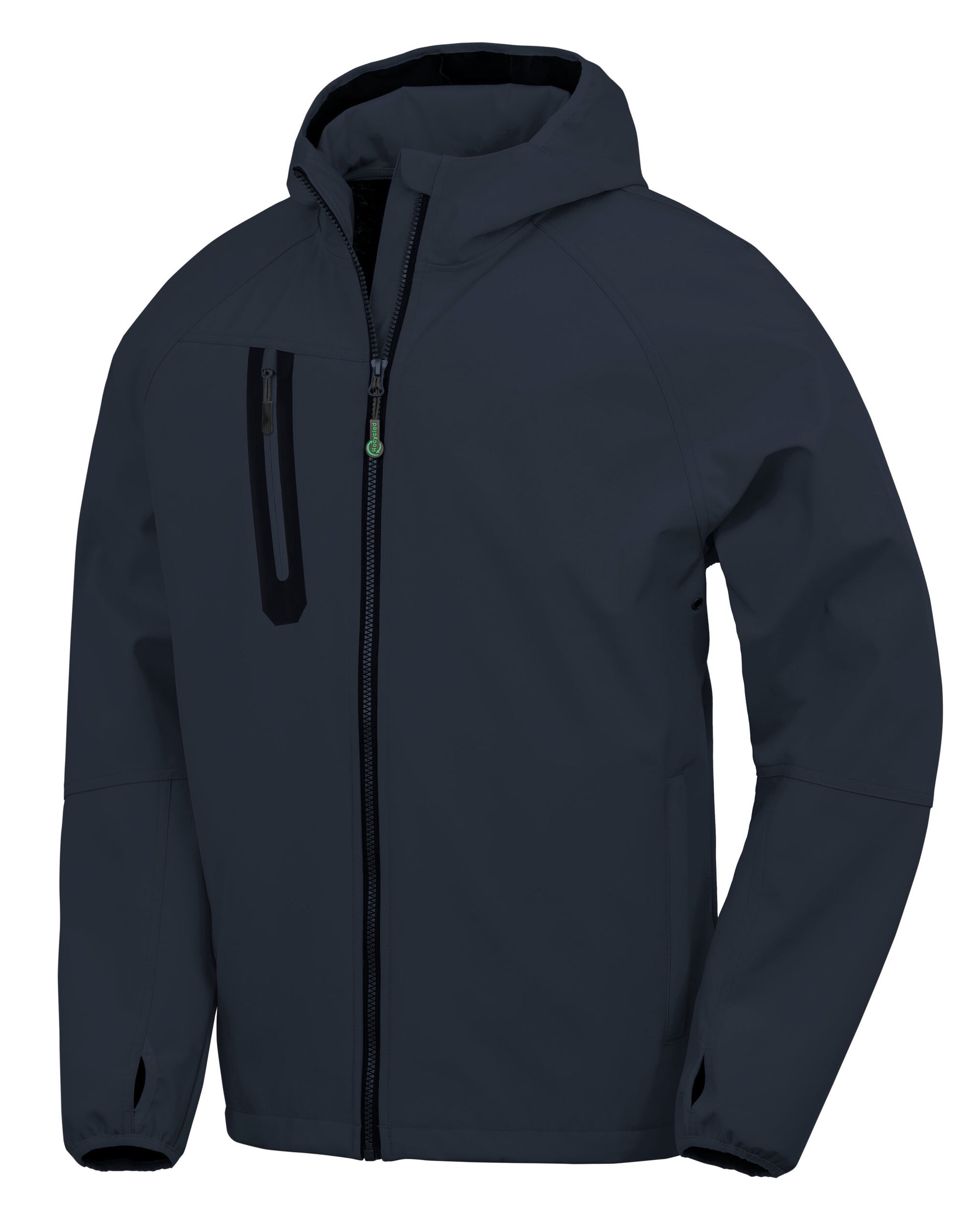 3-Layer Recycled Printable Casual Hooded Softshell - Navy/Navy