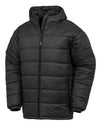 Recycled Hooded Padded Parka - Black