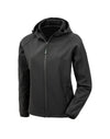 Ladies 3-Layer Recycled Printable Hooded Softshell - Black